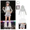 Ropa de Hip-Hop y Jazz para Niñas, Tops Frescos y Elegantes de Manga Larga para Otoño/Invierno para Jazz de Niñas, Moda para Desfiles de Grupos de Chicas