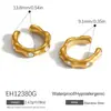 Pendientes Yuhui de Acero de Titanio Transfronterizos Llenos de Circonita Forma de C Semicirculares Usables Sin Perforación Acero Inoxidable que Conserva el Color Ear Cuff
