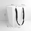 Bolsa de Tote con Flores Estilo Pintura al Óleo, Sensación de Alta Gama, Tamaño Grande Engrosado Bolsa de Tote de Regalo, Bolsa de Papel Blanco para Empaque de Ramo