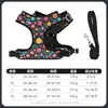 Arnés para mascotas con estampado floral, estilo chaleco para perro, anti-escape, transpirable, reflectante, para perros pequeños y medianos