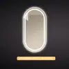 Espelho de banheiro inteligente oval de parede salão de beleza com luz tela sensível ao toque led indução antiembaçante HD espelho de maquiagem
