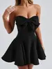 Vestido de Tubo con Hombros Descubiertos de Nuevo Estilo Europeo y Americano 2026 Vestido Abullonado de Moda sin Espalda sin Mangas de Línea A para Mujer