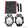 Cubrezapatos de Acero Inoxidable con Cadena Antideslizante de Silicona de 24 Dientes para Hielo y Nieve en Exteriores de Invierno, Crampones de Silicona con Diversas Cadenas