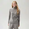 ¡Súper suave y glutinoso! Suéter de cachemira para mujer de primera línea listo para usar suéter de punto sin mangas cuello alto bajo dobladillo enrollado capa base tejida