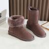 Botas de Nieve de Invierno 2026 para Mujer, de Caña Media, Forradas de Felpa, Engrosadas, Antideslizantes, Zapatos de Algodón Peludos Estilo Noreste 5825, Protección contra el Frío de Otoño e Invierno