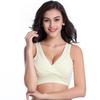 Roupa interior feminina grávida tipo colete sem anel de aço sutiã de alimentação cruzada confortável maternidade sono ioga sutiã sem almofada de mama