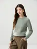 Nuevo Suéter de Punto Trenzado Completo con Cuello Redondo de Cachemira de Cabra para Mujer de Otoño e Invierno, Suéter Grueso de Manga Larga para Mujer, Capa Base de Punto
