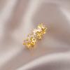 Anillo Abierto Irregular de Zircón para Mujer, Diseño Nicho Coreano, de Alta Gama, Simple, Versátil, Elegante Anillo para el Dedo Índice