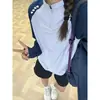 Camiseta Manga Raglan Patchwork Roxo Verão Fina Secagem Rápida Meio Zíper Gola Alta Esportiva Manga Longa Masculina Outdoor Em Estoque