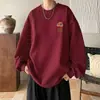 Sudaderas para hombre con estampado, cuello redondo, forradas de polar, versátiles, de lujo juvenil, en stock, venta al por mayor, nuevas y de moda