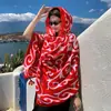 Chal de Estilo Étnico para Verano Mujer 2026 Nuevo Estilo Viaje a Yunnan Protección Solar Bufanda de Seda con Borlas Toalla de Playa