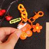 Llavero colgante con forma de tarjeta con la palabra feliz del Festival del Medio Otoño, regalo de acrílico con texto de doble cara, flor, luna, llavero redondo, adorno para bolso