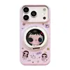 Soporte magnético giratorio de niña linda adecuado para funda de teléfono Apple 17pm iPhone 16 mate soporte de película 18
