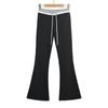 Outono 2024 Fio com Coordenado Cintura com Cordão Slim Fit Calças Micro-Rahethere Femininas Estilo Americano Hot Girl Cordão Cintura Baixa Retas Casuais