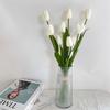 Flor artificial DIY hecho a mano ramo de tulipanes flor falsa decoración para el hogar boda mano sosteniendo flor de seda de tulipán