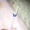 Canudo de Vidro Borboleta Colorido Atacado Ecológico Resistente ao Calor Reutilizável para Bebida de Leite Cotovelo Transparente