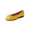 Patrón de Cocodrilo Piel de Vaca de Primera Capa Lazo Zapatos Planos de Tacón Bajo Punta Redonda Suela Suave Zapatos de Tacón de Piel Genuina para Mujer Talla Grande 42