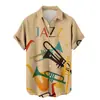 Verano Europeo y Americano Nueva Moda Estilo Hong Kong Camisa de Hombre Estampado Digital Casual Manga Corta Ropa de Hombre Venta Directa de Fábrica