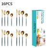 Conjunto de Talheres de Aço Inoxidável Amazon Transfronteiriço, Conjunto de Quatro Peças, Faca de Estilo Ocidental, Garfo, Colher, 16 Peças, Conjunto para Quatro Pessoas, Aço Inoxidável 410