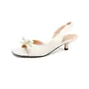 Sandalias de Tacón Alto Weiwei Girl 9366-1 Estilo Francés con Lazo para Mujer, Tacones Finos de Verano, Espalda Descubierta, Cómodas y Deslumbrantes