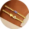 Aliexpress Pulsera Transfronteriza de Zirconia con Forma de Corazón de 26 Letras Nueva Moda Simple Elegante Joyería de Piedras de Nacimiento al por Mayor
