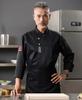 Ropa de chef manga larga ropa de trabajo de cocina otoño e invierno unisex absorbente de sudor transpirable ropa de chef gruesa catering restaurante comida occidental