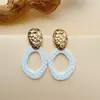Pendientes Retro Europeos y Americanos Hechos a Mano de Arcilla Polimérica Pendientes de Cerámica Blanda Pendientes de Aro Grande Geométricos Versátiles y de Alta Gama para Mujer