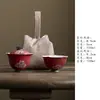Bolsa de armazenamento para beber para uma pessoa Miyanyan, conjunto de chá de viagem, xícara de chá gaiwan com flor Gesang pintada à mão, conjunto de chá de serviço rápido, presente de alta qualidade