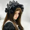 Diadema con lazo de alas de ángel en blanco y negro estilo gótico Accesorio para el cabello oscuro dulce genial de Halloween Accesorio para el cabello Lolita para mujeres