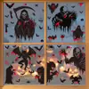 Halloween horror fantasma murciélago calabaza puerta y ventana de vidrio decoración del hogar pegatinas electrostáticas mancha de sangre parca araña pegatinas para ventana