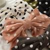 Pinza de Acero con Lazo Grande y Estampado de Puntos para Peinados Recogidos de Mujer, Accesorio para el Cabello de Tela Anudada Versátil para Mechones Sueltos