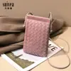 2025 Nova Bolsa de Celular Tecida à Mão para Primavera e Verão Feminina Mini Bolsa de Ombro de Alta Qualidade Moda Bolsa Transversal