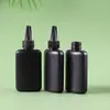 Spot Botella Plana Negra de 100ml Boca Puntiaguda Pegamento para Joyería Hecha a Mano DIY Botella de Plástico 24 Dientes Extrusión de Tinta Pe