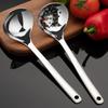 Cuchara Sopera de Acero Inoxidable 304 Cuchara Colador Mango Largo Profundizada Cuchara para Olla Caliente Sopa Gachas Suministros para Exteriores Cuchara Paleta Pequeña para Saltear
