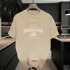 Camiseta Masculina de Algodão de Manga Curta Verão Marca da Moda T-shirt da Moda com Letra Manga Meia Manga Solta Oversize Verão Manga Meia Manga