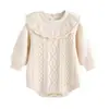 Mameluco para Niña 100% Forro Polar Cuello Volante Grueso Tejido En Stock Otoño e Invierno Calentito para Gateo Ropa para Niños de Exterior
