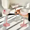 Copa Rosa Estilo Francés, Copa de Cóctel de Alta Gama, Copa para Beber Ligeramente para Damas, Copa de Cristal Especial, Copa de Champaña, Copa Alta de Cristal