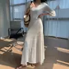 Novedad Primavera/Verano 2026 Elegante Vestido Largo Estilo Francés Elegante Vestido Largo con Diseño Calado para Mujeres Maduras Vestido de Diseño Único