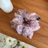 Estilo Coreano Dulce Suave Malla de Burbujas Floral Goma para el Cabello Anillo de Intestino Grande Súper Hada Recogido Accesorios para el Cabello Esponjosos