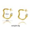 Moda Europeia e Americana Brincos de Pérola Ouro 18K para Mulheres, Brincos Assimétricos de Aço Inoxidável de Alta Qualidade Atacado em Estoque