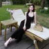 Vestido camisola de tricô estilo francês para mulheres, elegante e modelador, ajustado com uma saia longa bodycon