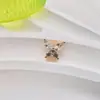 Borboleta Pequena Cravejada de Diamantes Inteiros Color-Preserving 8mm Furo Passante Cristal DIY Pulseira Miçangas Acessórios Atacado Criativo