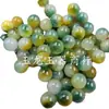 Jade Esmeralda Huang Fei flor flutuante contas redondas Contas soltas de jade pulseira colar acessórios de joias contas artesanais atacado
