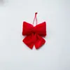 Laço vermelho de Natal transfronteiriço Pingente de Natal Veludo Decoração de casamento Enfeite de árvore de Natal