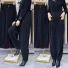 Pantalones de Zanahoria de Chenilla Otoño e Invierno Pantalones de Mujer Pantalones Harlan para Mujer Sueltos de Cintura Alta Pana Pana talla grande Bloomers