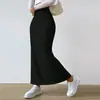 Falda Larga de Punto Casual Ajustada con Abertura, Nueva Colección Primavera y Otoño 2025, Europea y Americana, Amazon Aliexpress