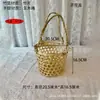Cesta Pequeña Tejida de Bambú Natural, Cesta Hueca de Mano, Cesta de Almacenamiento para el Hogar, Cesta para Flores, Cesta para Empaquetar Regalos Navideños