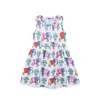 Vestido infantil estilo europeu e americano 26 vestido de princesa de verão com estampa de desenho animado, gola redonda, manga curta, disponível para dropshipping