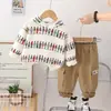 Nuevo Conjunto de Dos Piezas para Niños de Algodón con Capucha Estampado de Personaje Sudadera Casual Pantalones Estampados Moda Fabricante Original Lote