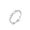 Anillo de mariposa de plata S925 con microincrustaciones de circonita dulce simple de alta gama ajustable